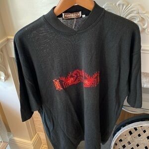 Clappers vintage made in Italy knit shirt retail $147 embroidered design new